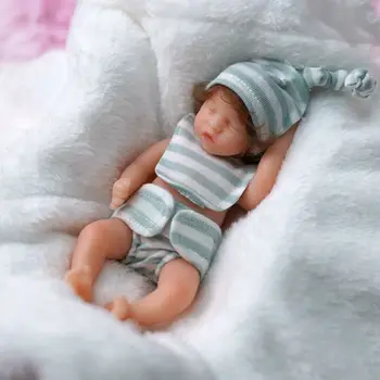 Új 6Inch Reborn Babák Teljes Test Reborn Élethű Babák Óvodai Tevékenységek Játék Szilikon Mini Alszik a Baba Babák Gyermekek Ajándékok