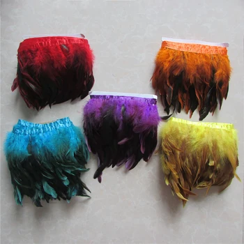 5 fajta szín válassza ki festett kakastoll DIY rusztikus esküvői dekoráció toll ruhával oldalon Tartozékok 15-20cm 6-8 centis 1m árulnak