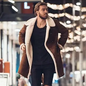 Téli műszőrme Kabátot Plus Size 4XL Mens Kabátok Férfi műszőrme Vastag, Meleg Gyapjú Kabátot Hosszú Sűrűsödik Parka Sok