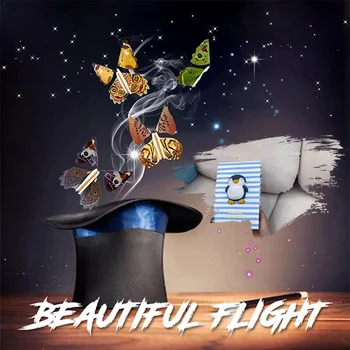 Karácsony Gyönyörű Repülés Mágikus Pillangó Fém Konzol, 3D Pillangó Design Matrica Művészeti Matricák Vicces Játékok Varázslat