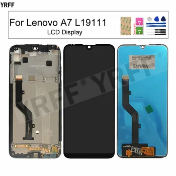 LCD Képernyő, A Lenovo A7 L19111 A Keret LCD Kijelző érintőképernyő Digitalizáló Közgyűlés Panel Telefon Javító Készletek Ingyenes Szállítás