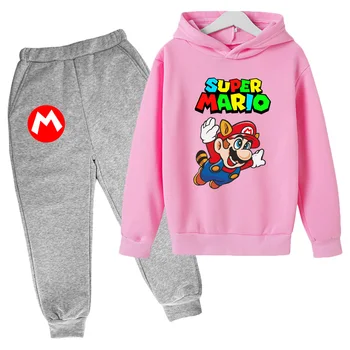Super Mario Gyerek Ruhákat kapucnis felső+Nadrág Fiú Lány Ruhák Mario Bros kapucnis felső Ruhát a Tizenévesek Őszi Fiú Játékok, Anime Jelmez