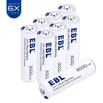 EBL 8DB AA Lithium Akkumulátor 3000mAh 1,5 V-os Gyors, Hosszú Szakmai Érdekel az Akkumulátorokat