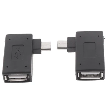 Női Férfi Adapter Micro USB 2.0 Micro OTG Tápellátás Port 90 Fokos Jobbra Ferde USB OTG Adapter