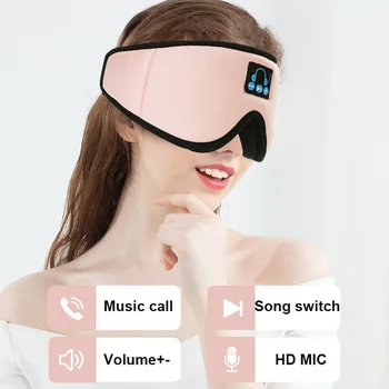 Alvómaszk Bluetooth Fejhallgató Alszik Maszk Vezeték nélküli Fülhallgató 3D Szem Oldalon Lélegző Talpfa Utazási Hívás Mikrofon