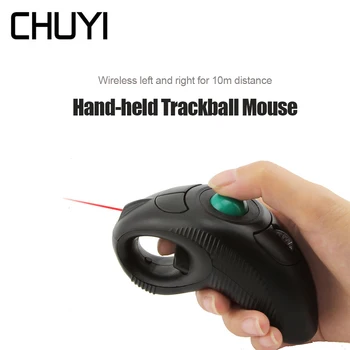 Vezeték nélküli Trackball Lézer Egér Hüvelykujj-Ellenőrzött Mause 2.4 G 10M Kézi Ujját Levegő Design Egerek Tanár PPT Prezentáció