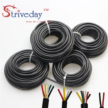 10 méter UL 2464 24AWG 2C/3C/4C/5C/6C többmagos PVC kábel kabát ónozott réz drót audio kábel hálózati kábel vezeték DIY