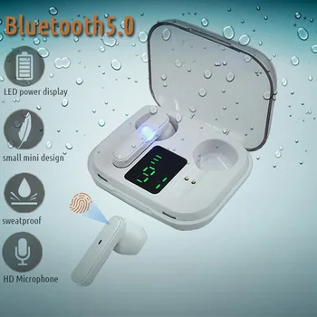 Igaz, Vezeték nélküli Fülhallgató, Bluetooth 5.0 Fülhallgató in-Ear TWS Sztereó Fejhallgató Smart LED Kijelző a Töltés Esetben IPX5 Vízálló
