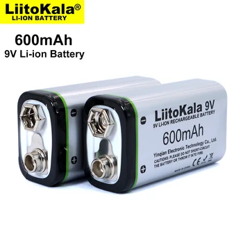 2021 LiitoKala 600mAh 9 v-os li-ion Akkumulátor 6F22 9V-os Újratölthető Akkumulátor Mikrofon Multiméter RC Játékok Hőmérséklet Fegyver